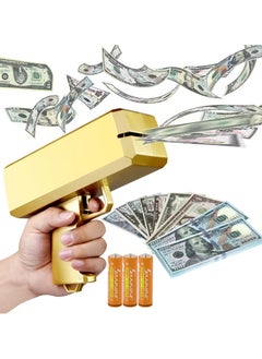 Gold Spray Machine Money Gun Shooter Cash Money Guns Cash Guns Make it Rain Guns Gold Money Guns Money Guns Shooters Spray Money Guns with 100 pcs Prop Money Party Supplies