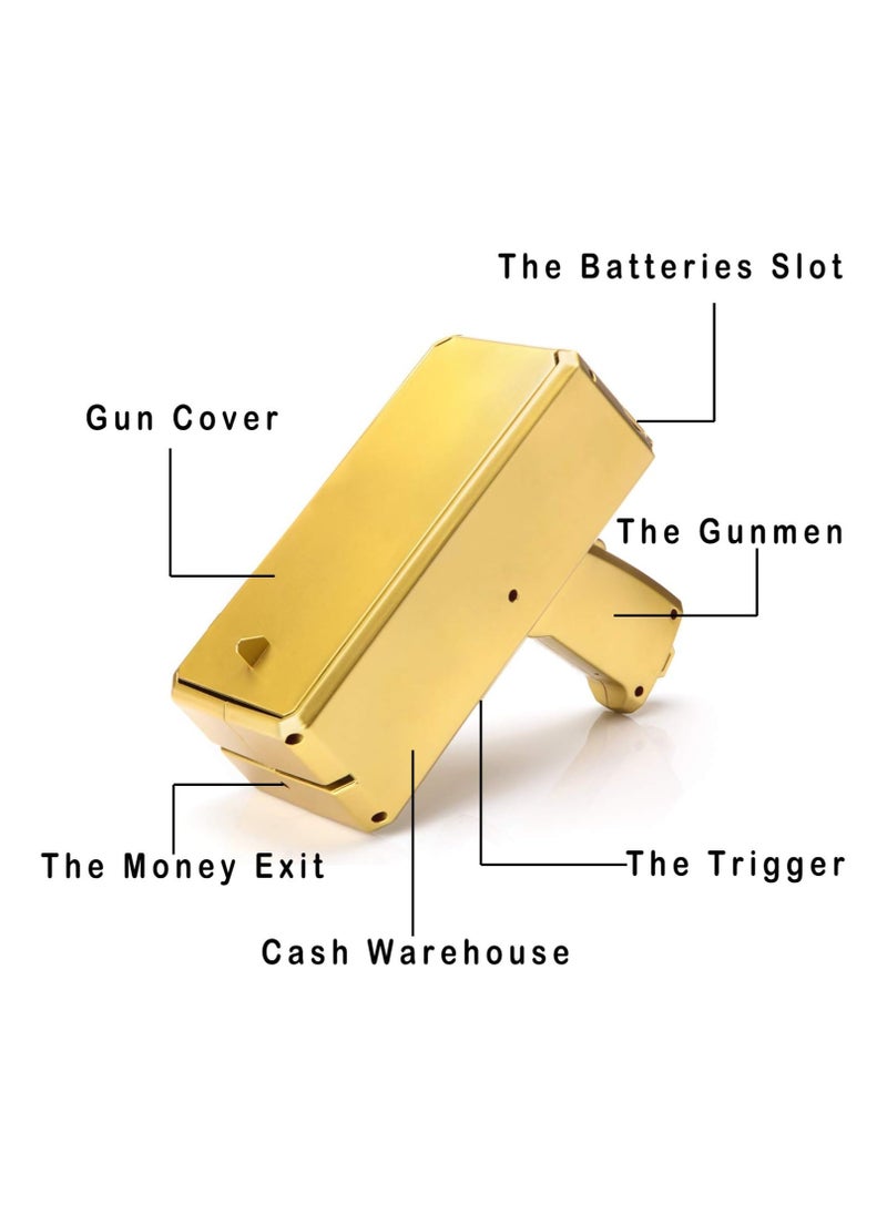 Generic - Gold Spray Machine Money Gun Shooter Cash Money Guns Cash Guns Make it Rain Guns Gold Money Guns Money Guns Shooters Spray Money Guns with 100 pcs Prop Money Party Supplies - Image 1