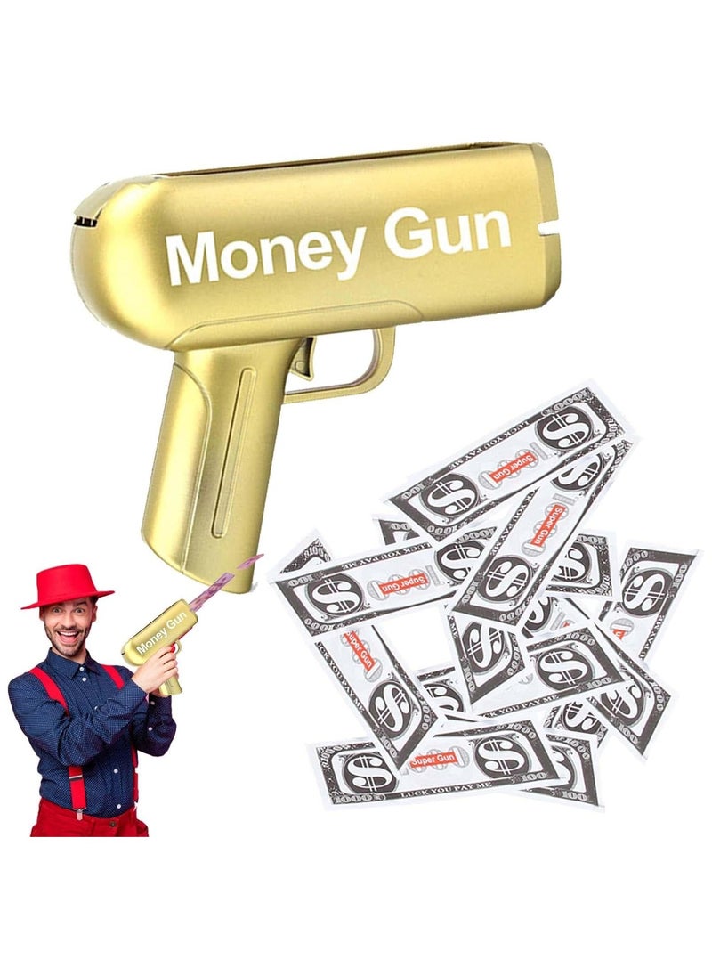 Generic - Gold Spray Machine Money Gun Shooter Cash Money Guns Cash Guns Make it Rain Guns Gold Money Guns Money Guns Shooters Spray Money Guns with 100 pcs Prop Money Party Supplies - Image 1