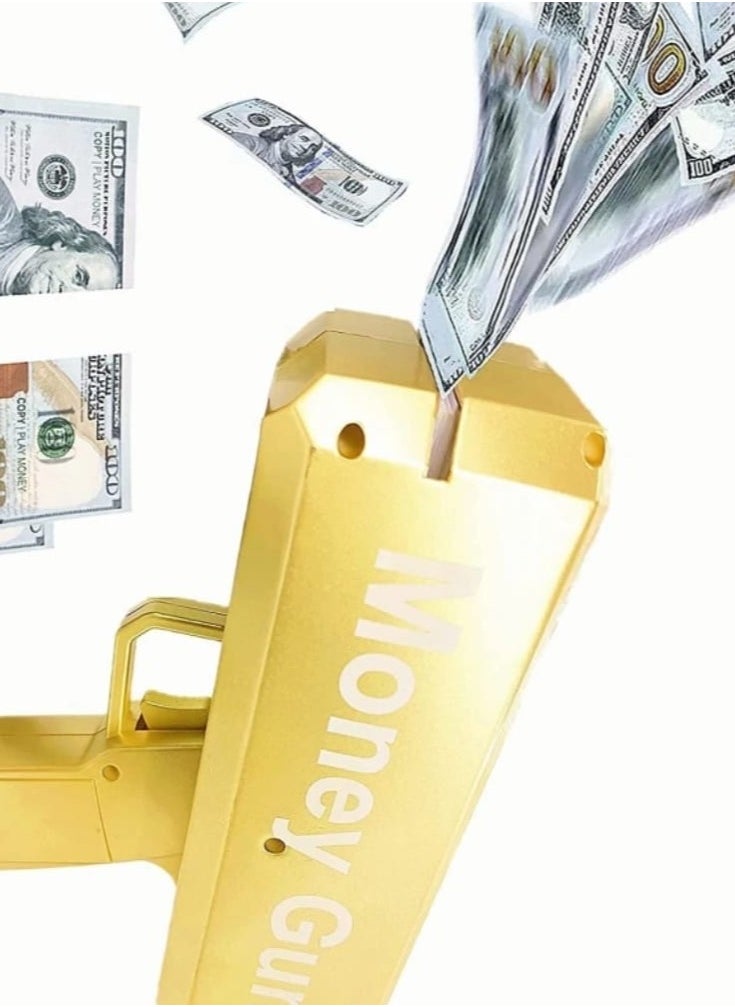 Generic - Gold Spray Machine Money Gun Shooter Cash Money Guns Cash Guns Make it Rain Guns Gold Money Guns Money Guns Shooters Spray Money Guns with 100 pcs Prop Money Party Supplies - Image 1