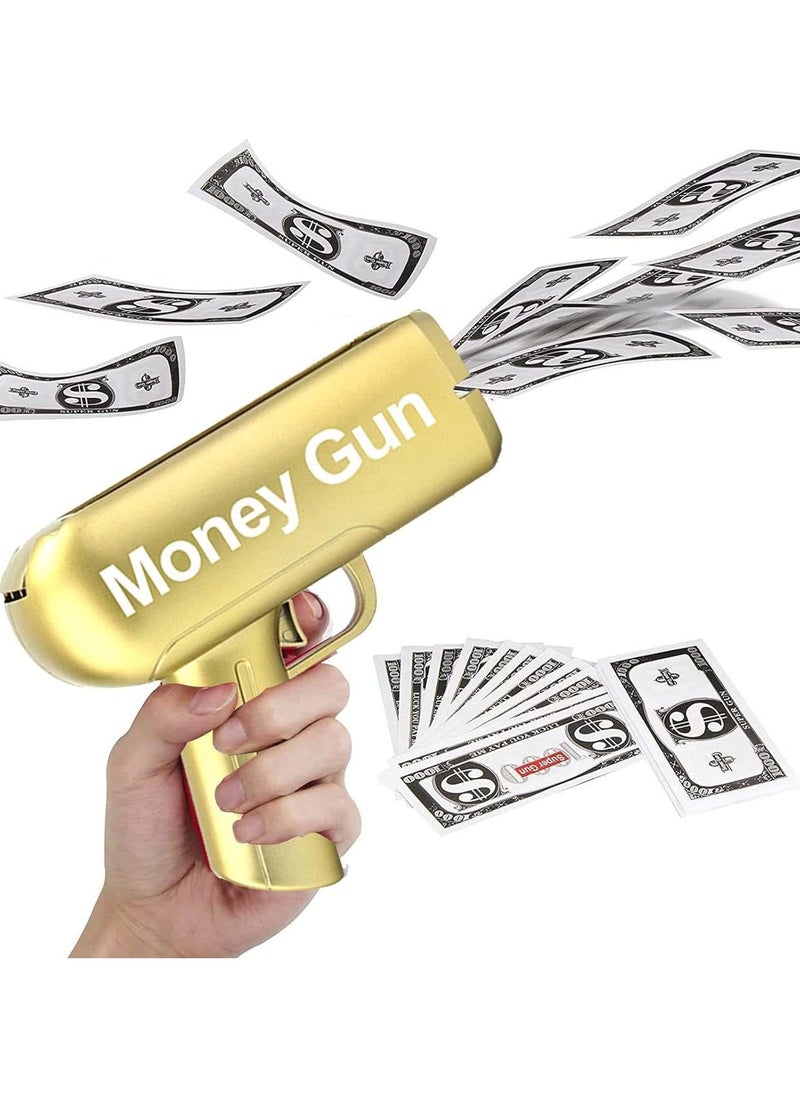 Generic - Gold Spray Machine Money Gun Shooter Cash Money Guns Cash Guns Make it Rain Guns Gold Money Guns Money Guns Shooters Spray Money Guns with 100 pcs Prop Money Party Supplies - Image 1