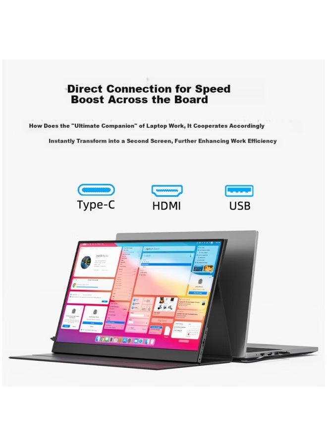 Eimio Portable Monitor 15.6-inch Portable Screen, Display Extension Screen, Computer Phone Laptop Ps4/5 Switch Secondary Screen, Direct Connection E16 - Image 1