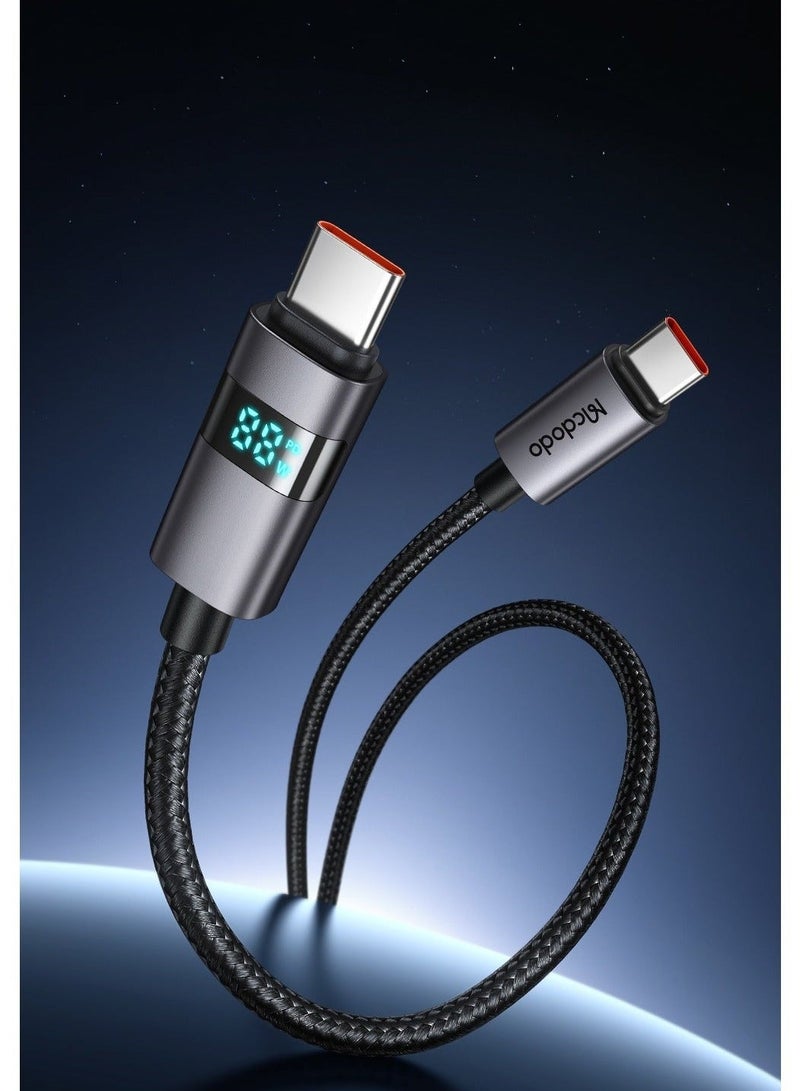 Mcdodo Horizontal LED Display USB-C to USB-C Cable 100W 1.2m – Fast Charging PD Data Sync Cable for Android Phones, Samsung Galaxy, Tablets, Laptops – Black - Image 3