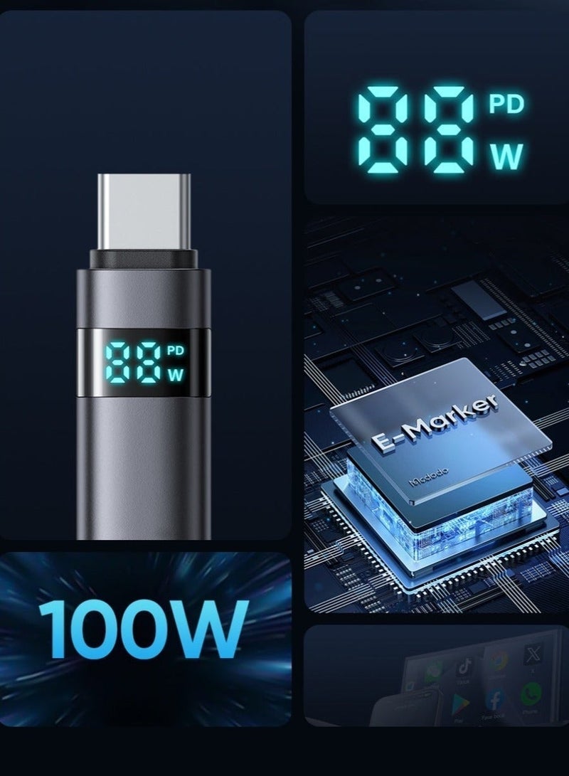 Mcdodo Horizontal LED Display USB-C to USB-C Cable 100W 1.2m – Fast Charging PD Data Sync Cable for Android Phones, Samsung Galaxy, Tablets, Laptops – Black - Image 4