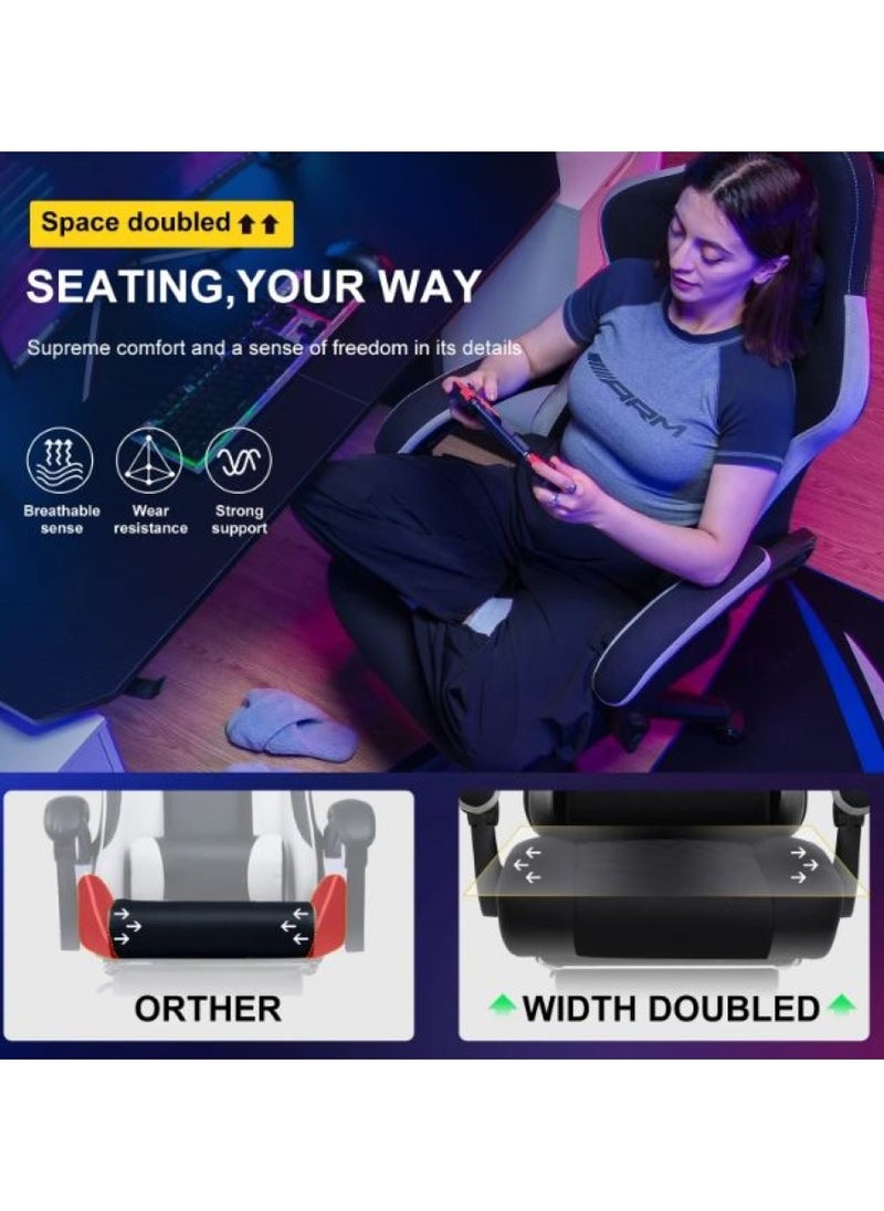 AL WADI FURNITURE - Fully Assembled Ergonomic Red & Black Memory Foam Feel Seating Gaming Chair with Footrest, Armrest, and Headrest - High Back, Adjustable Lumbar Support, and 360-Degree Swivel for Ultimate Comfort - Image 1