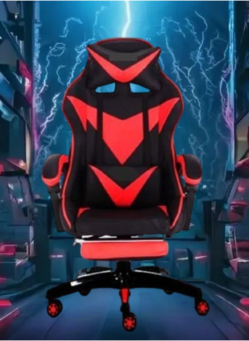 AL WADI FURNITURE - Fully Assembled Ergonomic Red & Black Memory Foam Feel Seating Gaming Chair with Footrest, Armrest, and Headrest - High Back, Adjustable Lumbar Support, and 360-Degree Swivel for Ultimate Comfort - Image 1