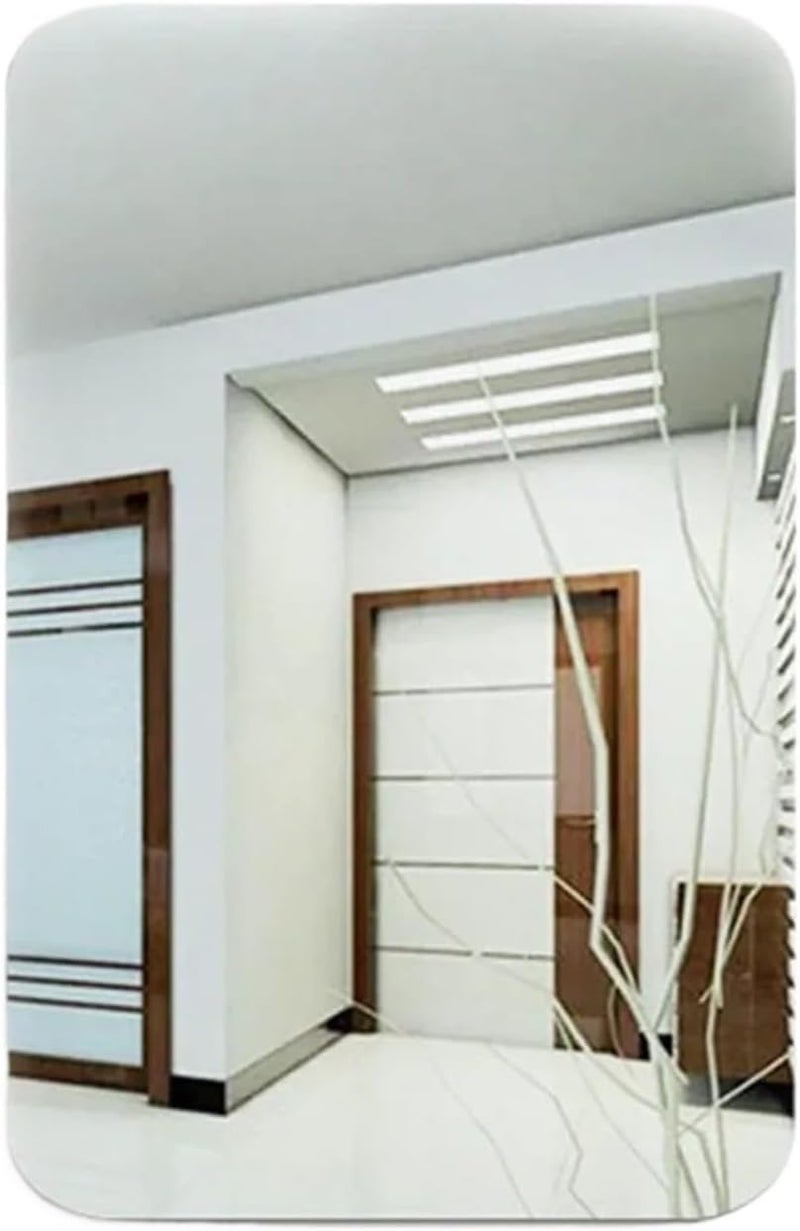 Self Adhesive Mirror 4pcs 3D Mirror Stickers Flexible Self-Adhesive DIY Art Mirrors Wall Sticker Decoration for Wardrobe Bathroom Home 27 * 17cm(Size 1) - Image 1