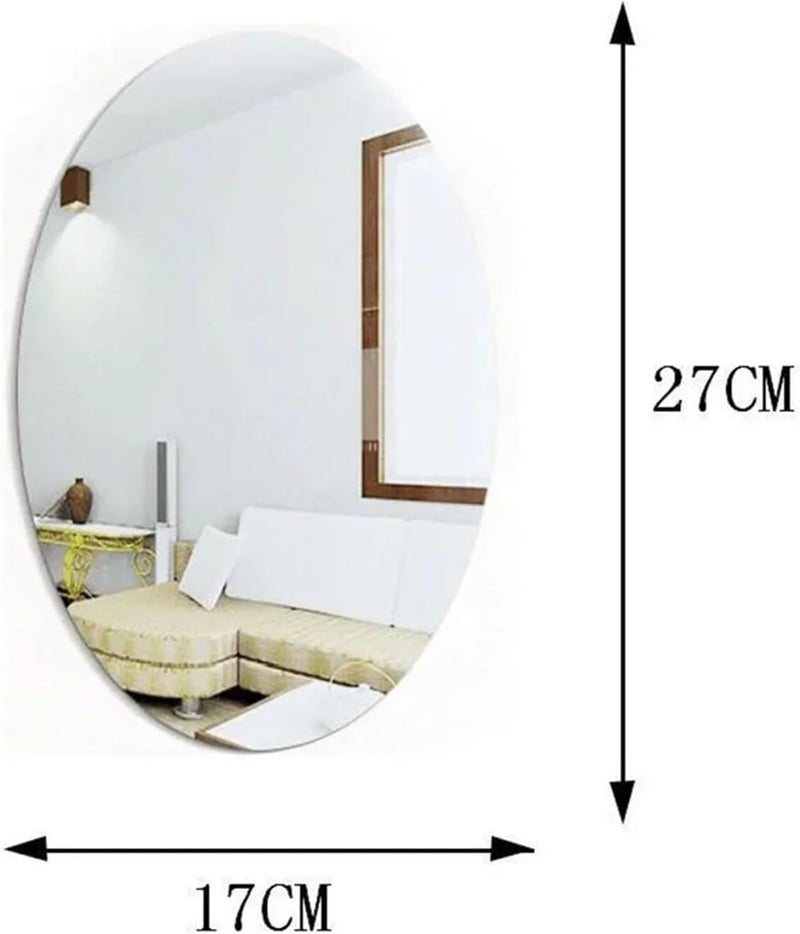 Self Adhesive Mirror 4pcs 3D Mirror Stickers Flexible Self-Adhesive DIY Art Mirrors Wall Sticker Decoration for Wardrobe Bathroom Home 27 * 17cm(Size 1) - Image 5