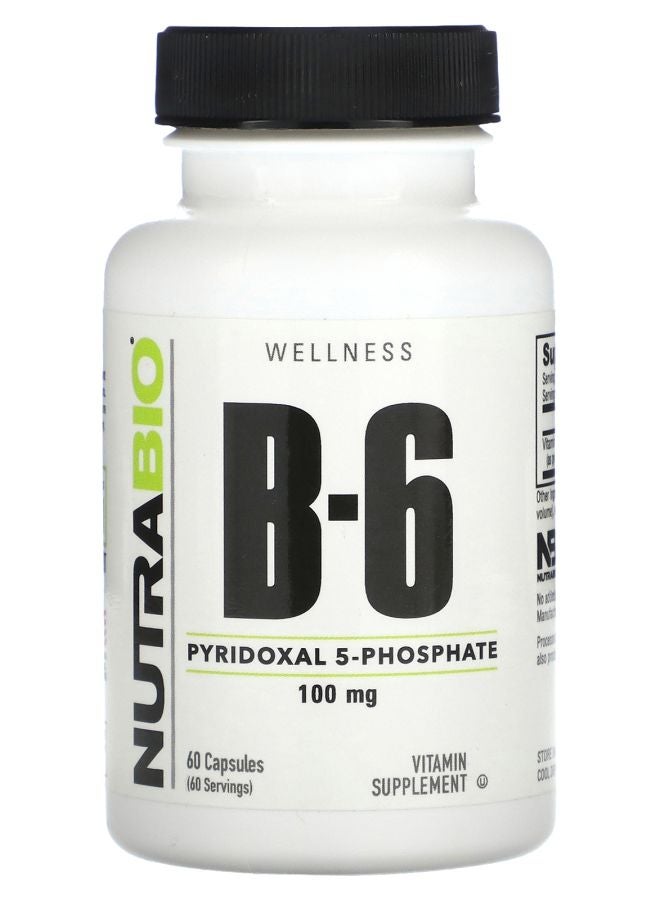 NutraBio B6 100 mg 60 Capsules
