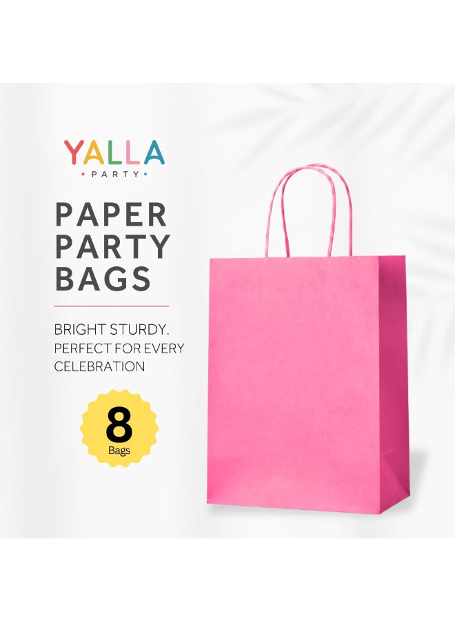 Party Camel Light Pink Paper Party Bags - Pack of 8 - Image 2