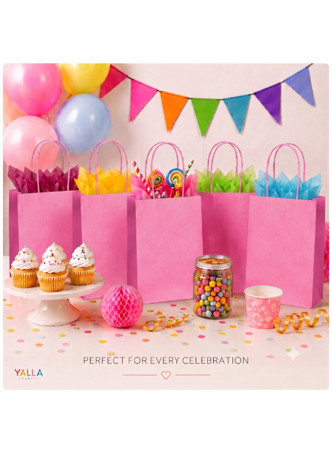 Party Camel Light Pink Paper Party Bags - Pack of 8 - Image 5