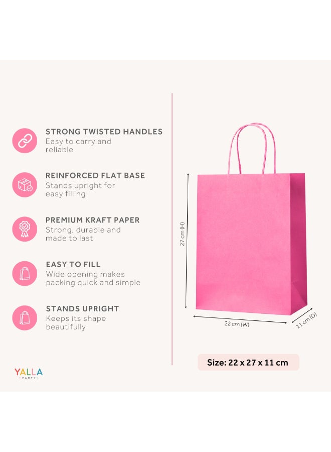 Party Camel Light Pink Paper Party Bags - Pack of 8 - Image 3