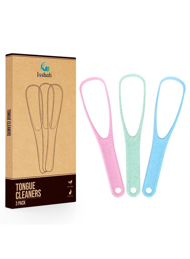 Isshah Tongue Scraper Cleaner PETA Approved Vegan Natural Eco Fiber Material 100% BPA Free Tongue Scrapers for Oral Care & Hygiene - 3 Count - Image 1