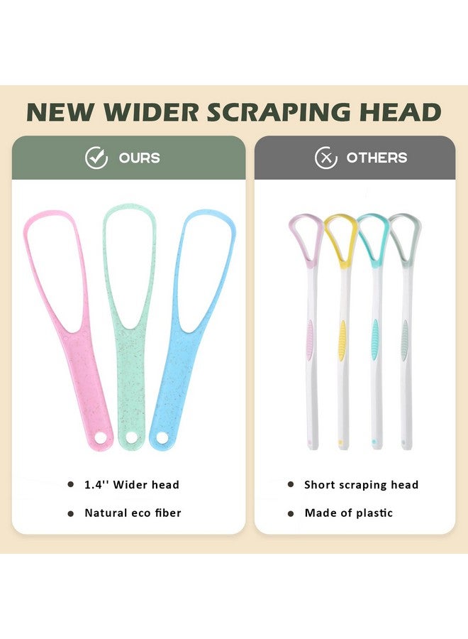 Isshah Tongue Scraper Cleaner PETA Approved Vegan Natural Eco Fiber Material 100% BPA Free Tongue Scrapers for Oral Care & Hygiene - 3 Count - Image 2