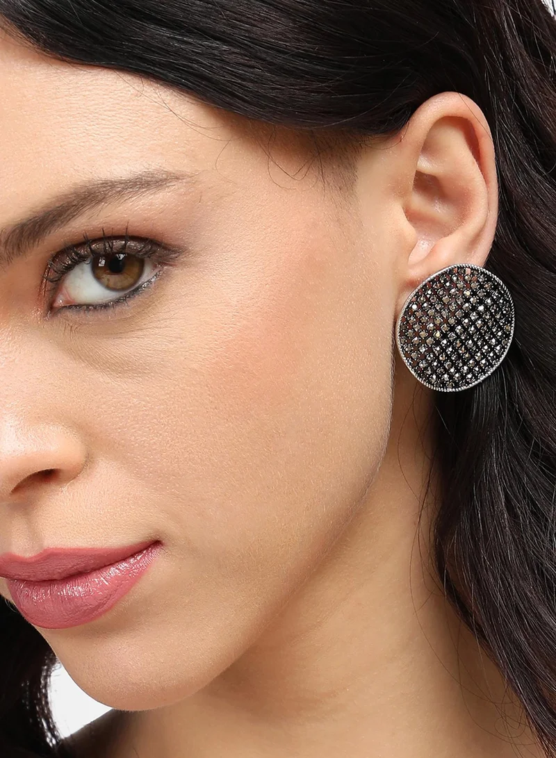 SOHI Cluster Circular Artificial Stud Earring Jewellery