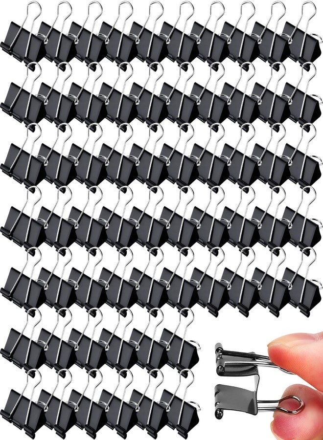 Tinsky 300 Pcs Medium Binder Clips Bulk 1.25 Inch Heavy Duty Paper Clamps Black Metal Binding Med Clips Office Supplies for Teachers Business - Image 1