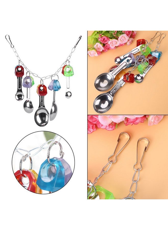 Fdit Bird Chew Toy with Metal Spoons Colorful Hanging Chewing Toy Lovebirds Cage for Parrots Parakeet Cockatiel Conure - Image 5