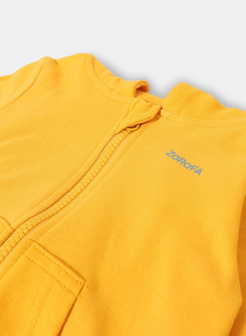 Zarafa boys hooded neck sleeve zip through yellow  - Image 4