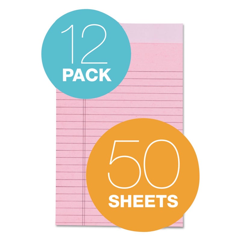 Tops Prism Plus Legal Pad, 5 x 8 Inches, Perforated, Pink, Narrow Rule, 50 Sheets per Writing Pad, 100% Recycled, 12 Pack (63050) - Image 2