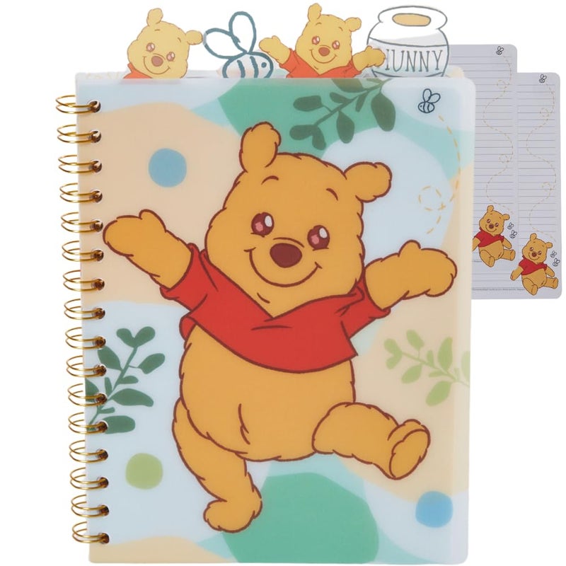 Innovative Designs Winnie the Pooh Tab Journal Notebook, Spiral Bound, 96 Lined Pages, 8 x 7 inches - Image 1