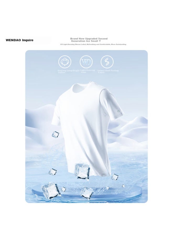 ASK Wendao Ice Small T Second Generation Summer Outdoor Leisure Sports Round Neck T-shirt W8107 Black 2XL - Image 5
