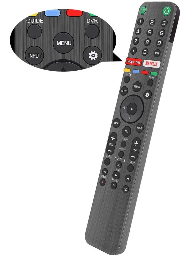 SmartGrist RMF-TX500U Universal Remote Control for Sony Smart TV Bluetooth Remote All Sony Bravia LED OLED LCD 4K UHD HDTV HDR Android TV, with Google Play, Netflix Button - Image 1