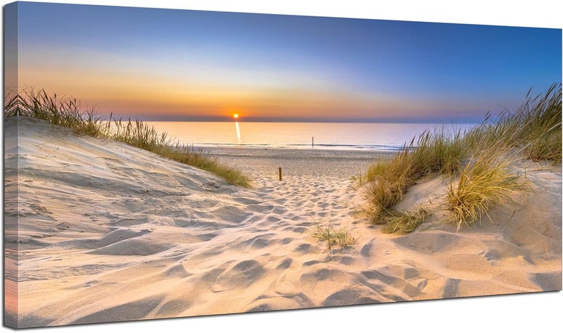 Faxiasho Beach Wall Art for Living Room - Ocean Pictures Sunset Canvas Wall Decor - Image 1