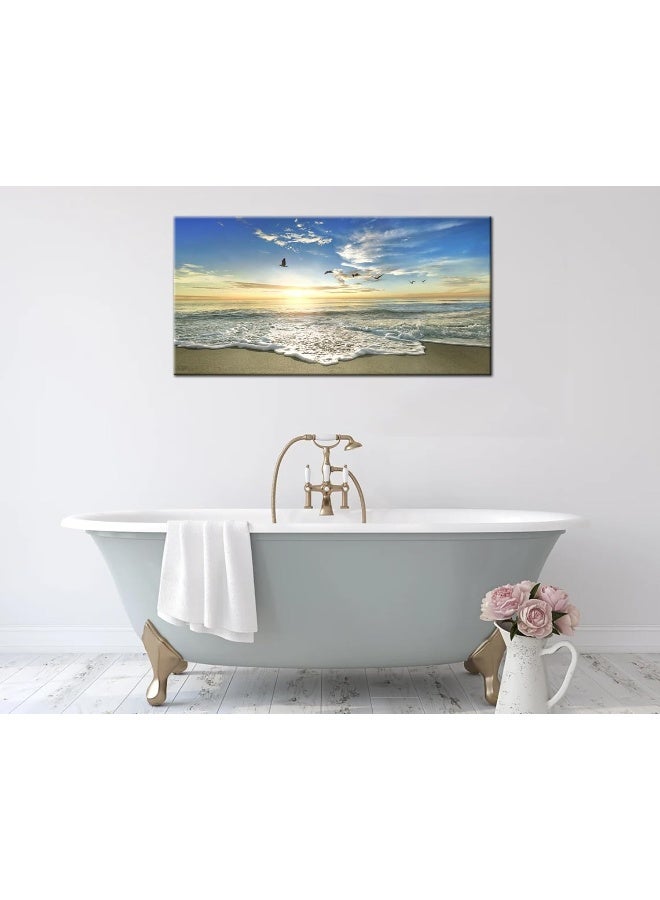 Faxiasho Beach Wall Art for Living Room - Ocean Pictures Sunset Canvas Wall Decor - Image 5