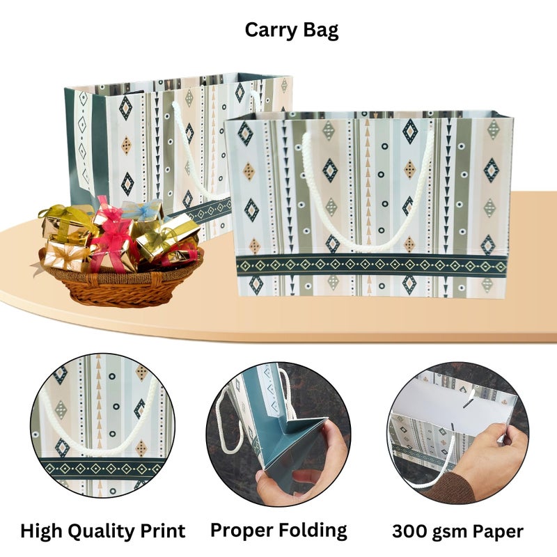 DIGI ART'S Luxury Paper Bags - Pack of 20 | 300 GSM Durable Return Gift Bags with Rope Handles | Elegant Small Gift Bags for Weddings, Birthdays, Festivals & Holiday Gifting (Multicolor, 22.86 x 8.25 x 15.24 cm) - Image 2