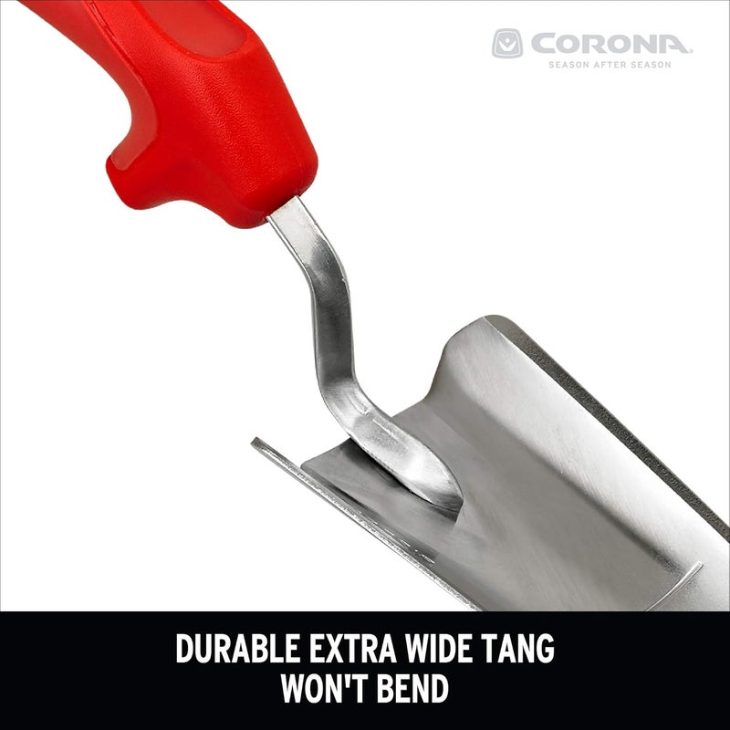 Corona CT 3314 Premium Stainless Steel ComfortGEL Garden Trowel, 13.5" Overall Length, Handle Length 7", Red - Image 3