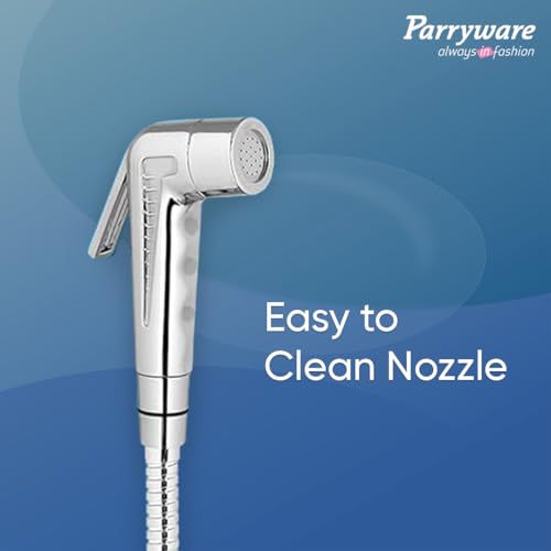 PARRYWARE Splash Series Health Faucet/Toilet Gun (Stainless Steel) | PVC Pipe, Wall Hook Included, ABS Body | Toilet Spray Gun/Health Faucet Set with Pipe/Hose and Wall Hook | T9805A1 - Image 5