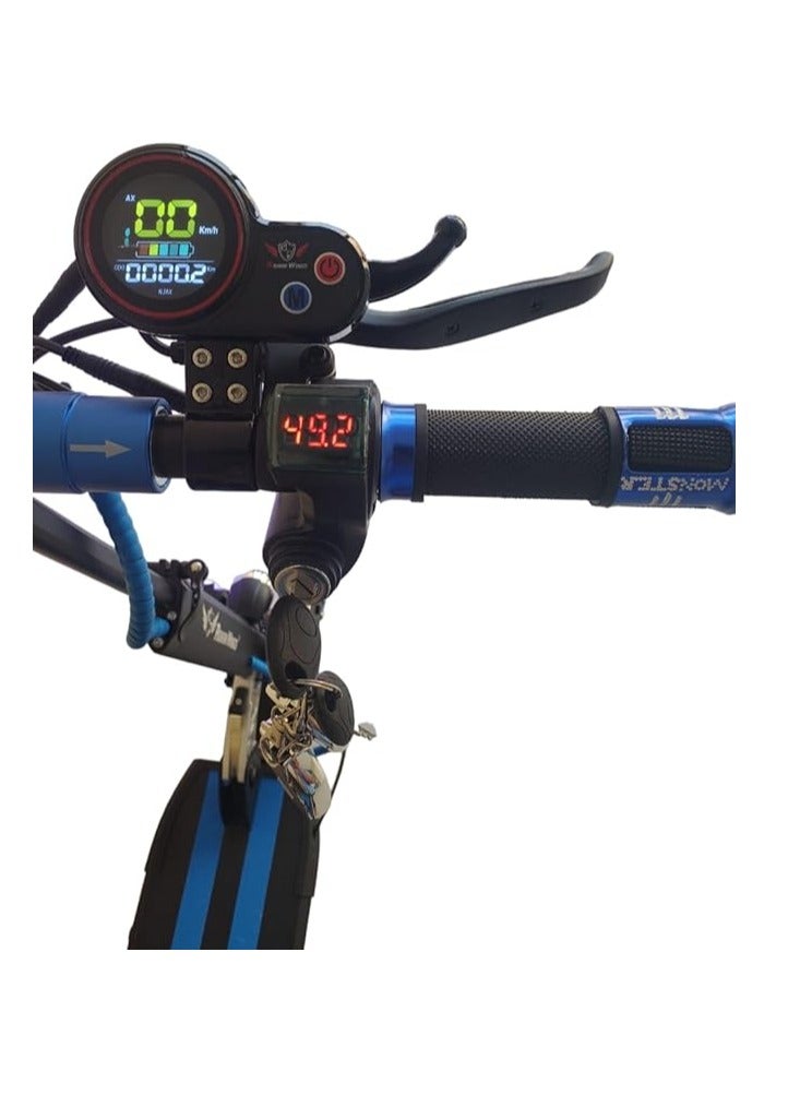 ROHAN WINGS E10 Pro Electric Scooter 2024 1800W, 25 to 30km Mileage Full Foldable, With Off Road Tires for 10 X 2.5 Tires, Blue - Image 2