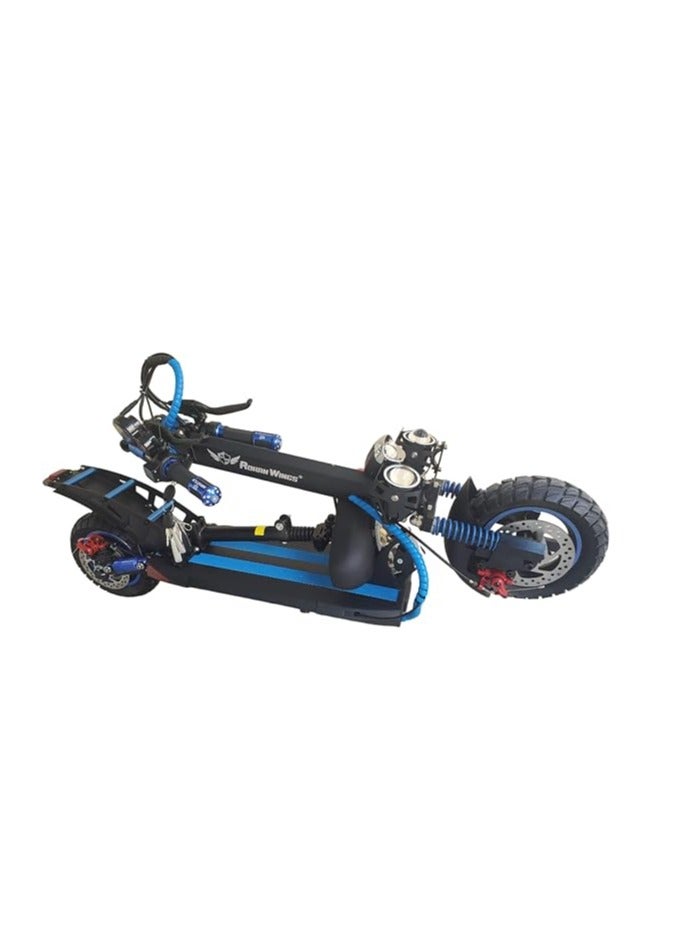 ROHAN WINGS E10 Pro Electric Scooter 2024 1800W, 25 to 30km Mileage Full Foldable, With Off Road Tires for 10 X 2.5 Tires, Blue - Image 4