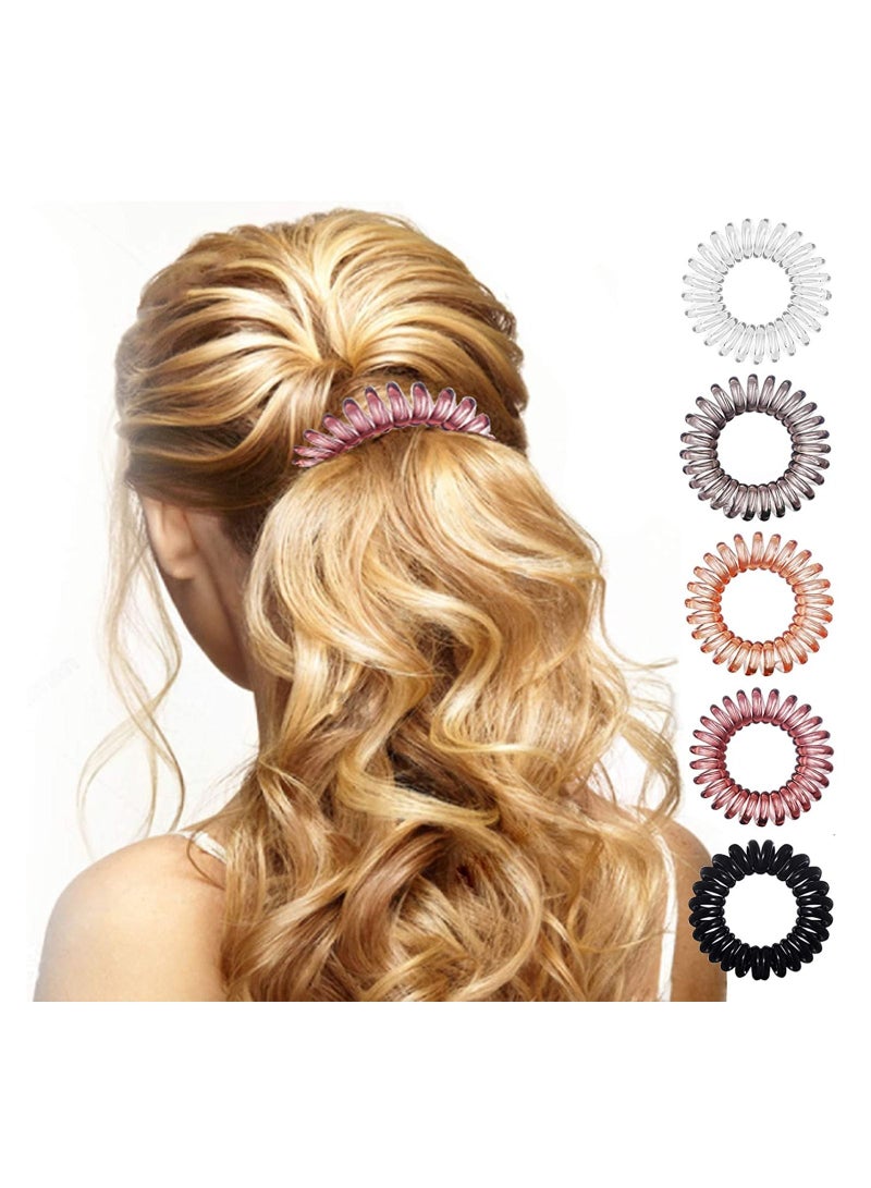 ORiTi 17 Pack Hair Elastics, No Crease Spiral Hair Ties Hair Bands Multi Color Waterproof Phone Cord Hair Scrunchies Hair Coils Accessories for Women Girls - Image 3