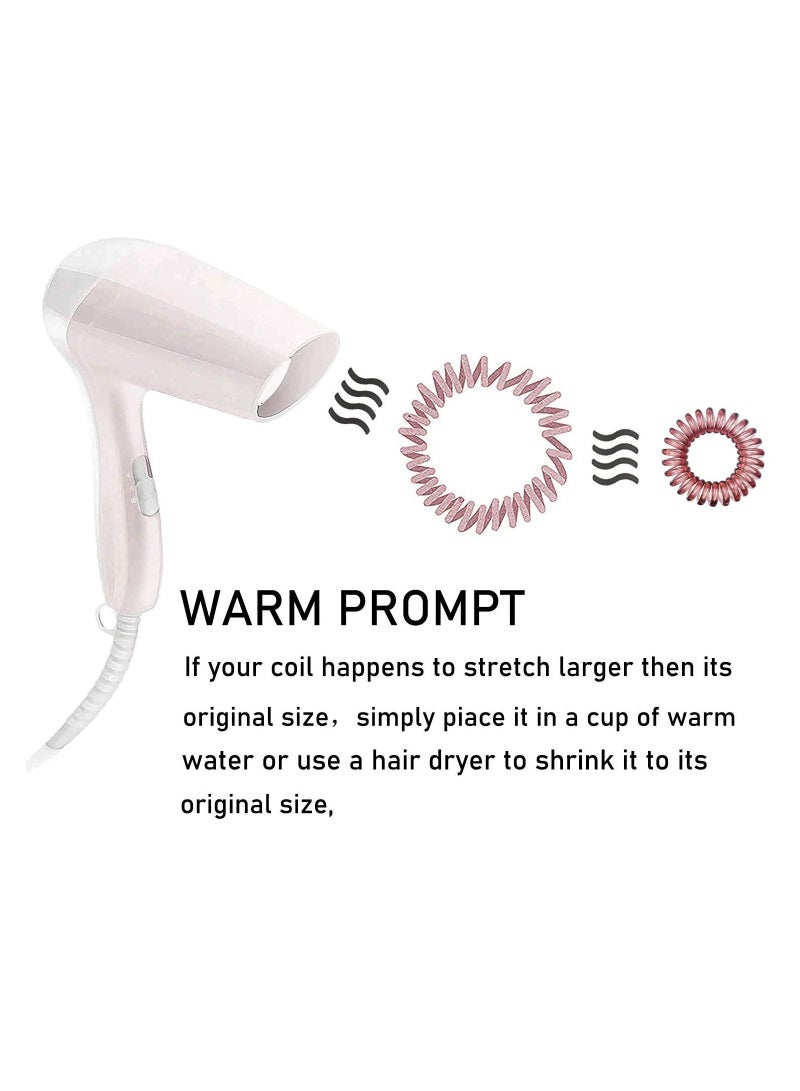 ORiTi 17 Pack Hair Elastics, No Crease Spiral Hair Ties Hair Bands Multi Color Waterproof Phone Cord Hair Scrunchies Hair Coils Accessories for Women Girls - Image 5