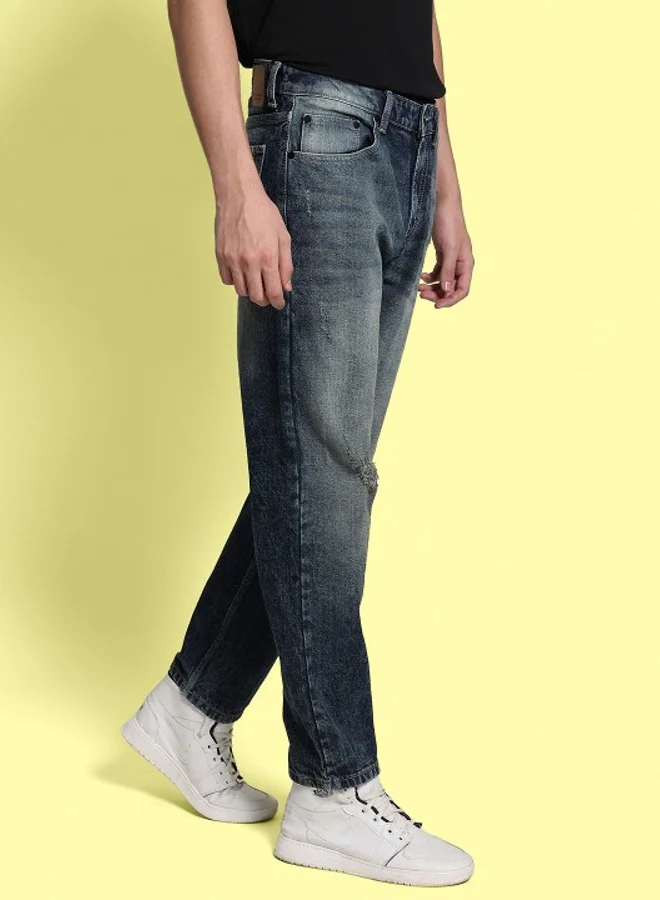 Styli Men Light Distress Relaxed Fit Jeans By Bene Kleed