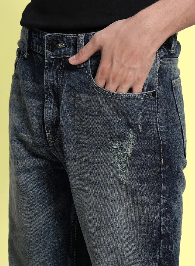 Styli Men Light Distress Relaxed Fit Jeans By Bene Kleed