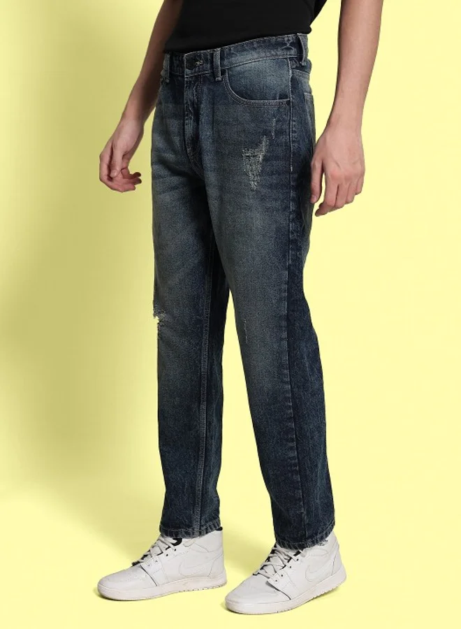 Styli Men Light Distress Relaxed Fit Jeans By Bene Kleed