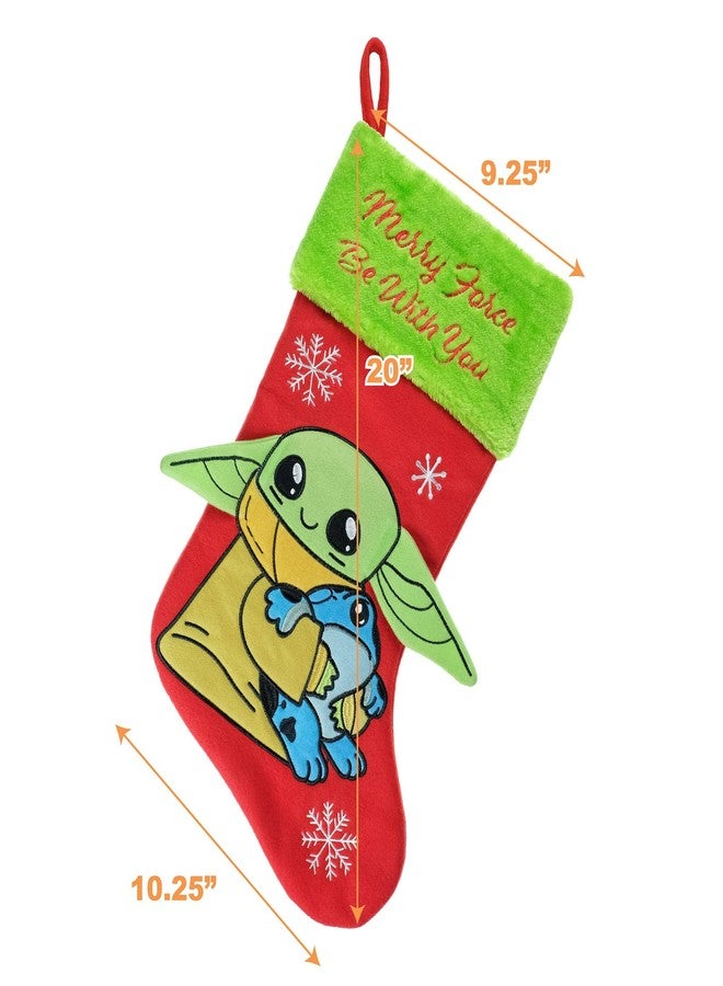 Ruz Star Wars The Child 20" Applique Christmas Stocking, Gift Holder for Stocking Stuffers, Indoor Home Decor and Holiday Decoration - Image 3