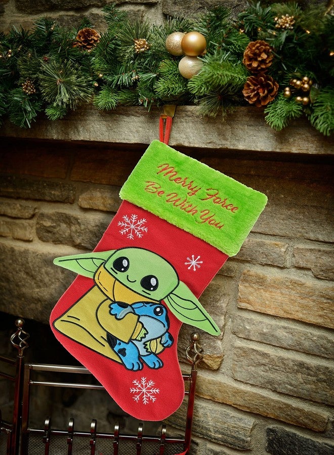 Ruz Star Wars The Child 20" Applique Christmas Stocking, Gift Holder for Stocking Stuffers, Indoor Home Decor and Holiday Decoration - Image 5
