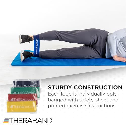 TheraBand مجموعة حلقات مقاومة THERABAND، عبوة من 4، أحزمة مقاومة للأطفال، مجموعة حلقات بحجم 8 بوصات للتمارين، للمبتدئين إلى المستويات المتقدمة للتمرين، إعادة التأهيل، العلاج الطبيعي، والتمدد - Image 5