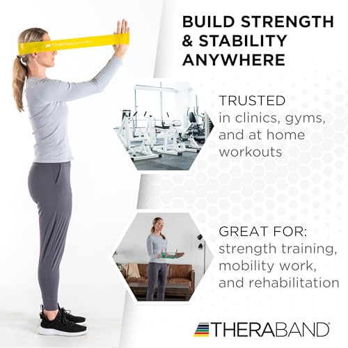 TheraBand مجموعة حلقات مقاومة THERABAND، عبوة من 4، أحزمة مقاومة للأطفال، مجموعة حلقات بحجم 8 بوصات للتمارين، للمبتدئين إلى المستويات المتقدمة للتمرين، إعادة التأهيل، العلاج الطبيعي، والتمدد - Image 4