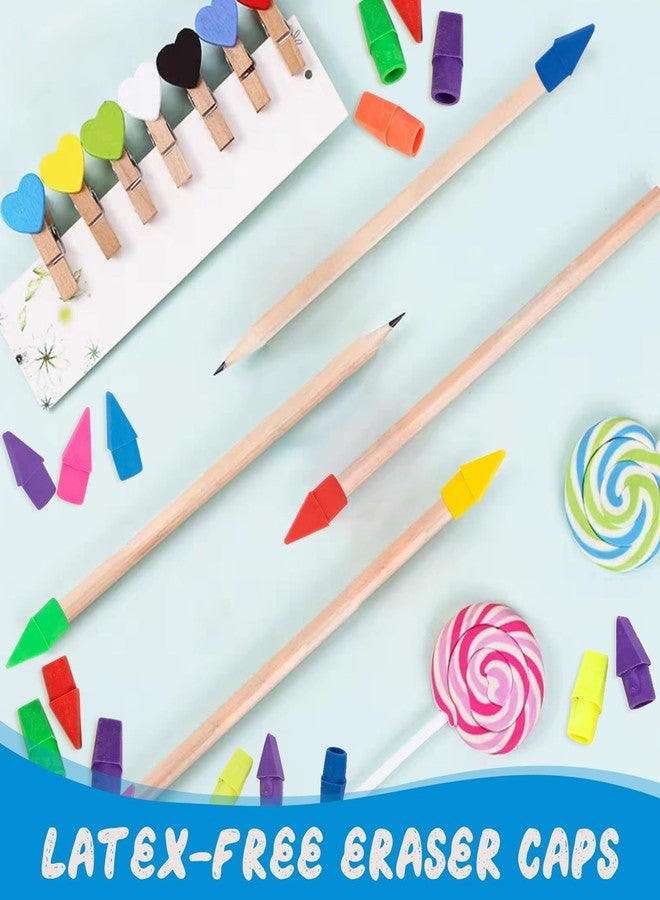 fuceury 200 PCS Pencil Top Eraser, Cap Erasers for Pencils Chisel Shape Pencil Eraser, 10 Assorted Colors Erasers Latex Free Bulk Erasers Caps for Teachers Sudents Classroom Home and Office - Image 4