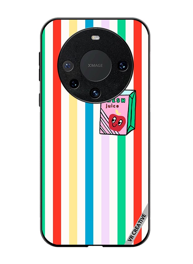 VR CREATIVE Protective Case Cover For Huawei Mate 60 Pro Plus Summer Stripe Fresh Juice Apple Fruit Design Multicolour - Image 1
