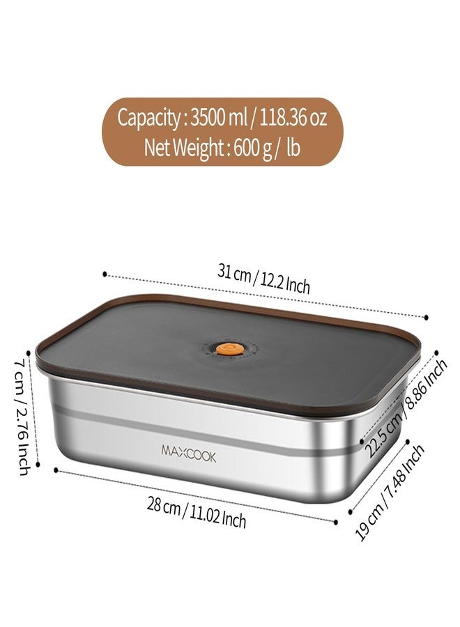 MAX COOK MAXCOOK Stainless Steel Food Containers with Lids, 18.6 oz & 71 oz Food Storage Container set, Metal Food Container Bento Box, Snack Container set with Lid,Dishwasher & Freezer Safe(2100 ml & 550 ml) - Image 5