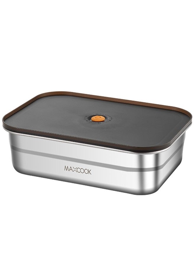 MAX COOK MAXCOOK Stainless Steel Food Containers with Lids, 18.6 oz & 71 oz Food Storage Container set, Metal Food Container Bento Box, Snack Container set with Lid,Dishwasher & Freezer Safe(2100 ml & 550 ml) - Image 1