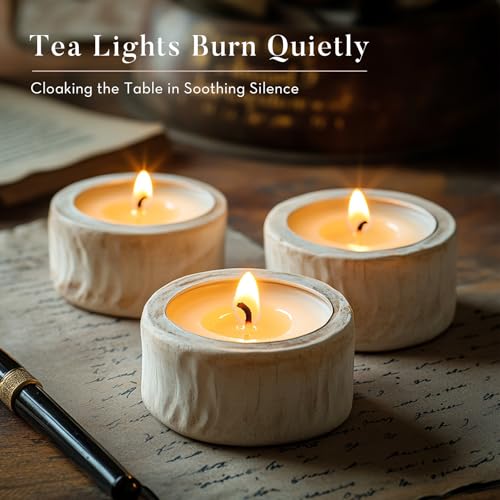 Ashlux Unscented Palm Tea Lights Candles 100 Pack Bulk, 4.5 Hours Long Burning White Tea Lights,Non-Paraffin, Smokeless, Mini Tealight Votive Candles for Wedding, Christmas Lights, Party, Christmas - Image 5