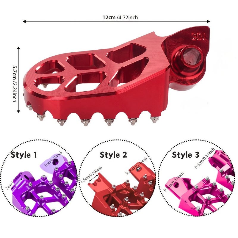 CNC Aluminum Alloy Motorcycle Foot Pegs Blue Style 3 Multi Color Design High Quality Durable Shock Absorbing Sole Suitable For Surron Yamaha YZ Honda And Various Models - Image 2