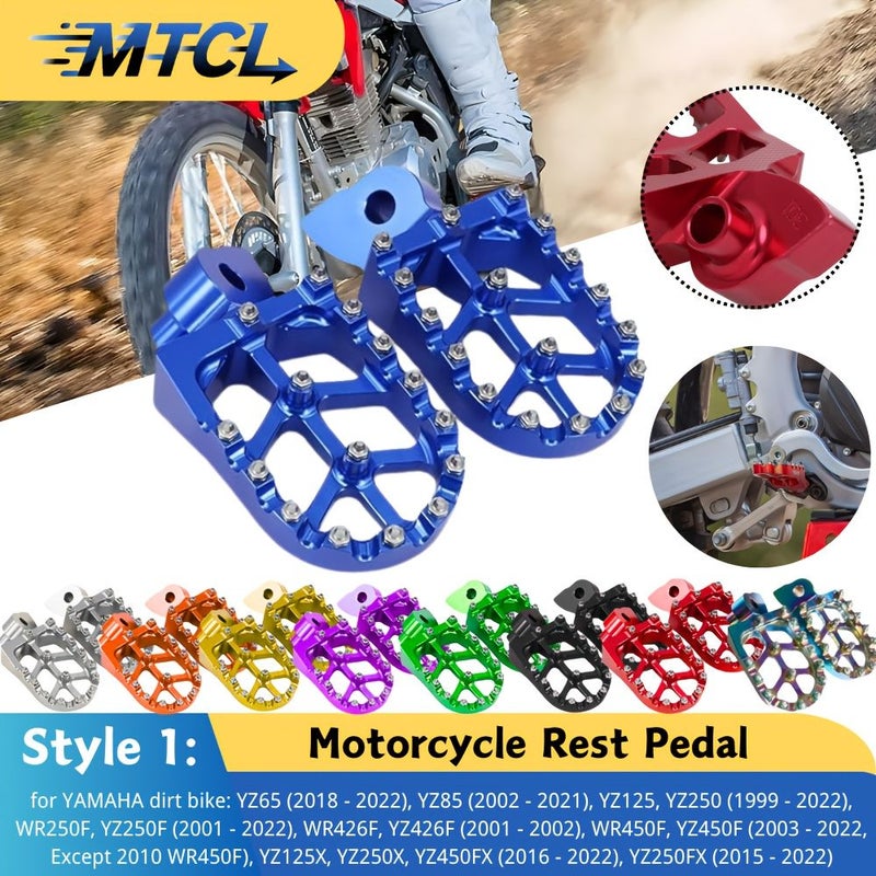 CNC Aluminum Alloy Motorcycle Foot Pegs Blue Style 3 Multi Color Design High Quality Durable Shock Absorbing Sole Suitable For Surron Yamaha YZ Honda And Various Models - Image 3