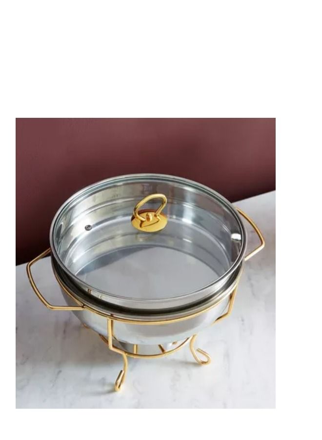 هوم بوكس طبق موقد صغير يحافظ على حرارة الطعام مع غطاء من ويل شاين فضي / ذهبي 3.5لتر - Image 2